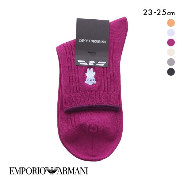 エンポリオ・アルマーニ マンガベア刺しゅう ショート丈 ソックス 靴下 レディース EMPORIO ARMANI