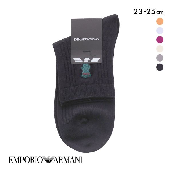 エンポリオ・アルマーニ マンガベア刺しゅう ショート丈 ソックス 靴下 レディース EMPORIO ARMANI