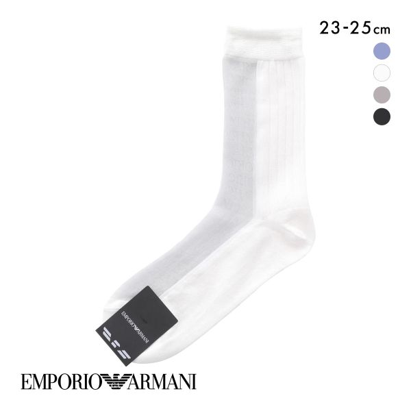 エンポリオ・アルマーニ フロントロゴ クルー丈 ソックス 靴下 レディース EMPORIO ARMANI