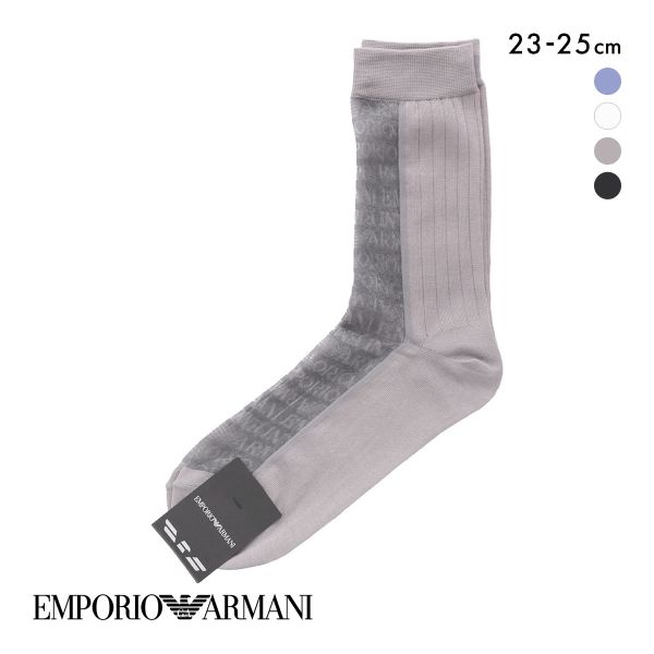 エンポリオ・アルマーニ フロントロゴ クルー丈 ソックス 靴下 レディース EMPORIO ARMANI