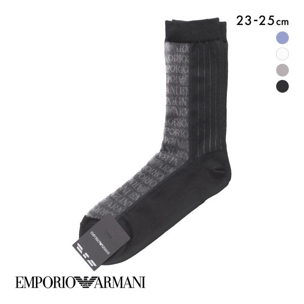 エンポリオ・アルマーニ フロントロゴ クルー丈 ソックス 靴下 レディース EMPORIO ARMANI