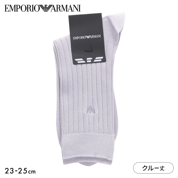 エンポリオ・アルマーニ イーグルラメリブ クルー丈 ソックス 靴下 レディース EMPORIO ARMANI