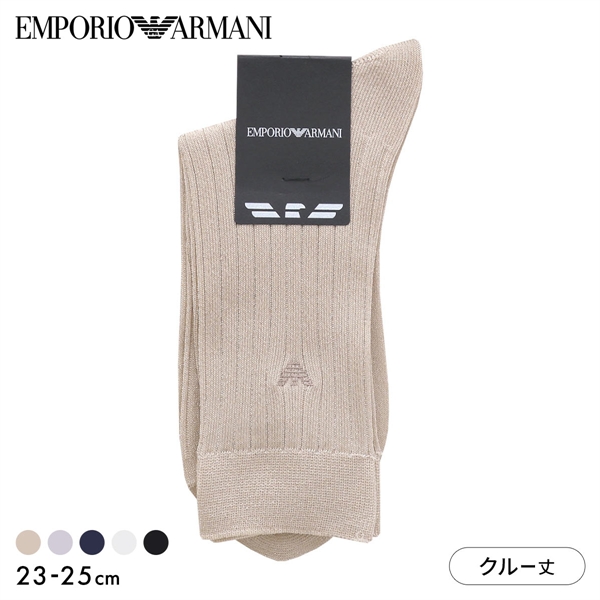 エンポリオ・アルマーニ イーグルラメリブ クルー丈 ソックス 靴下 レディース EMPORIO ARMANI