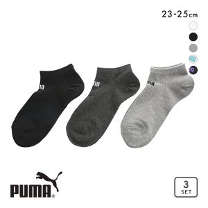 プーマ PUMA 3足組ソックス スニーカー丈 レディース靴下 スポーツ 消臭加工 つま先かかと補強入