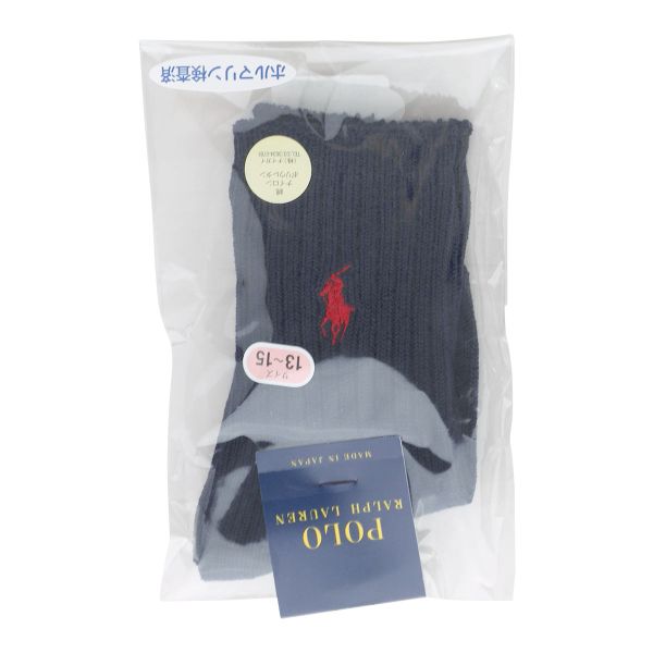 ポロ ラルフローレン POLO RALPH LAUREN 子供 ワンポイントロゴ刺繍 リブソックス クルー丈 13-15 16-18 18-20 日本製 キッズ ジュニア 靴下