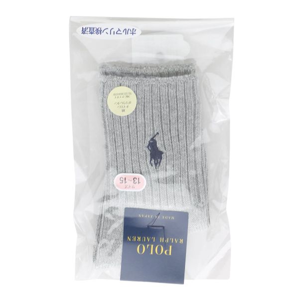 ポロ ラルフローレン POLO RALPH LAUREN 子供 ワンポイントロゴ刺繍 リブソックス クルー丈 13-15 16-18 18-20 日本製 キッズ ジュニア 靴下