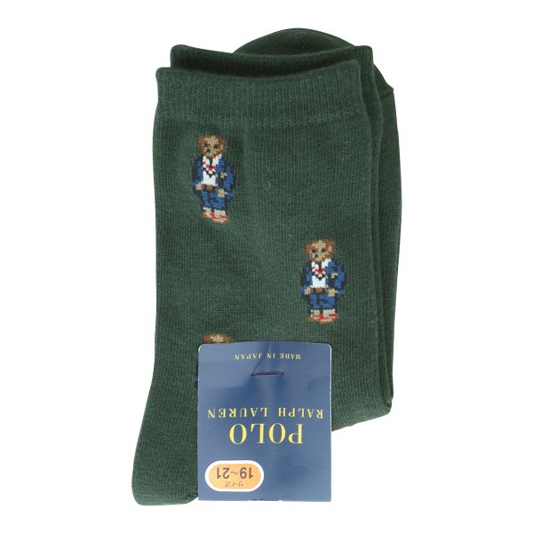 ポロ ラルフローレン POLO RALPH LAUREN 子供 ミニベア総柄 ソックス クルー丈 19-21 日本製 キッズ ジュニア 靴下 入学式