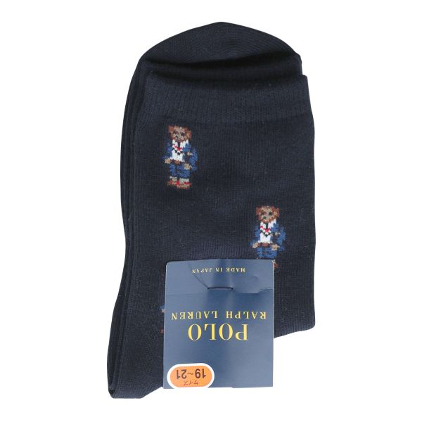 ポロ ラルフローレン POLO RALPH LAUREN 子供 ミニベア総柄 ソックス クルー丈 19-21 日本製 キッズ ジュニア 靴下 入学式