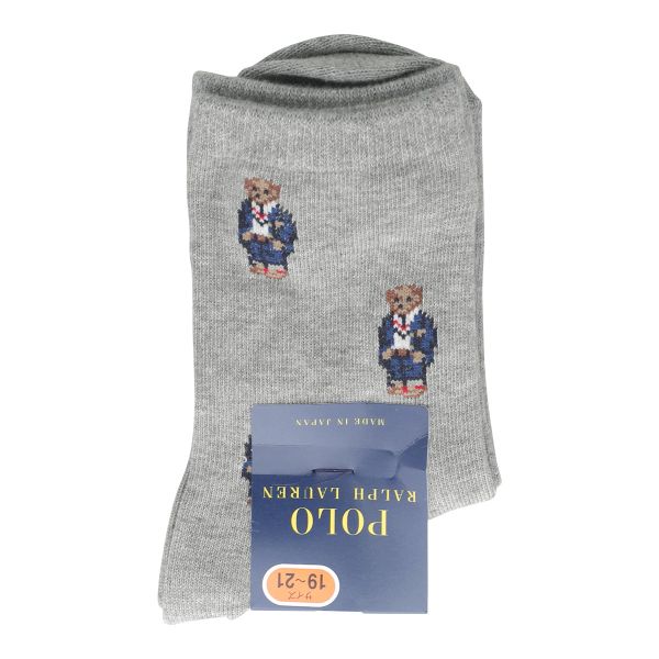 ポロ ラルフローレン POLO RALPH LAUREN 子供 ミニベア総柄 ソックス クルー丈 19-21 日本製 キッズ ジュニア 靴下 入学式