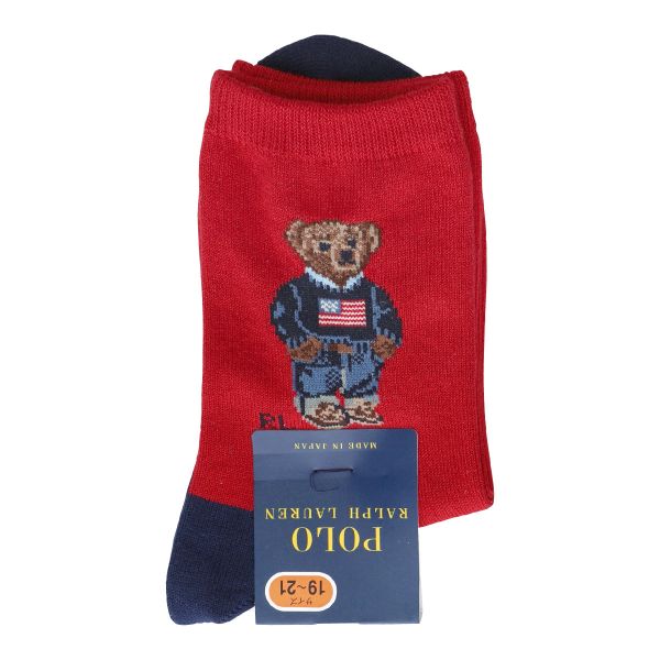 ポロ ラルフローレン POLO RALPH LAUREN 子供 アメリカーナベア ソックス クルー丈 19-21 日本製 キッズ ジュニア 靴下 入学式 お祝い