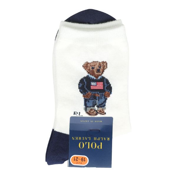 ポロ ラルフローレン POLO RALPH LAUREN 子供 アメリカーナベア ソックス クルー丈 19-21 日本製 キッズ ジュニア 靴下 入学式 お祝い
