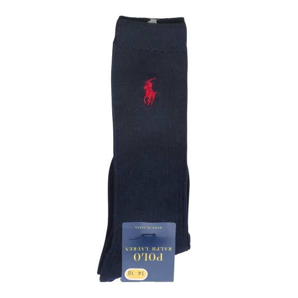 ポロ ラルフローレン POLO RALPH LAUREN 子供 ワンポイントロゴ刺繍 リブハイソックス 14-16 16-18 18-20 20-22 22-24 日本製 キッズ ジュニア 靴下