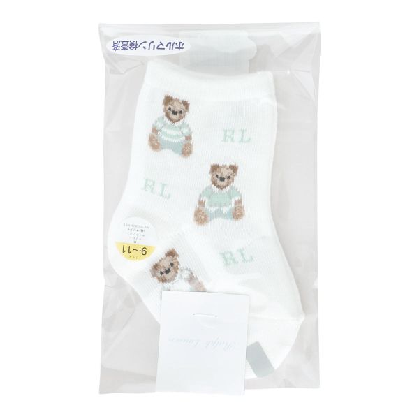ポロ ラルフローレン POLO RALPH LAUREN Layette 子供 Tossedベア総柄 ベビーソックス 9-11 11-13 キッズ ベビー 靴下 赤ちゃん
