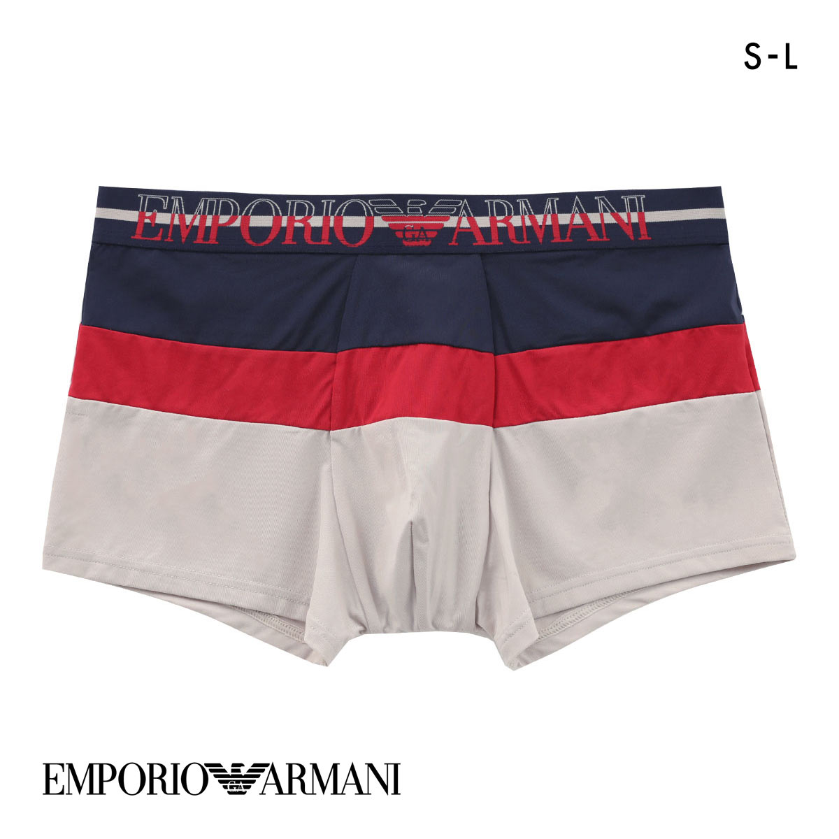 エンポリオ・アルマーニ ESSENTIAL MICROFIBER TRUNK ボクサーパンツ SML マイクロファイバー ストレッチ メンズ 前閉じ インポート(NV-ネイビー-S(日本S-M))