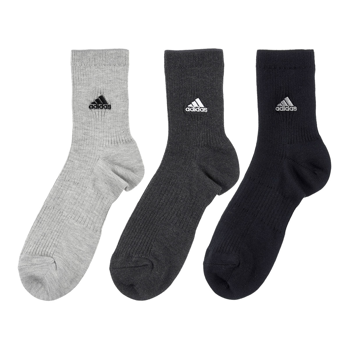 アディダス adidas クォーター丈ソックス 靴下 メンズ 3足組 破れにくい 消臭 定番 ベーシック 24-26cm 26-28cm(MIX-ミックス-24-26cm)