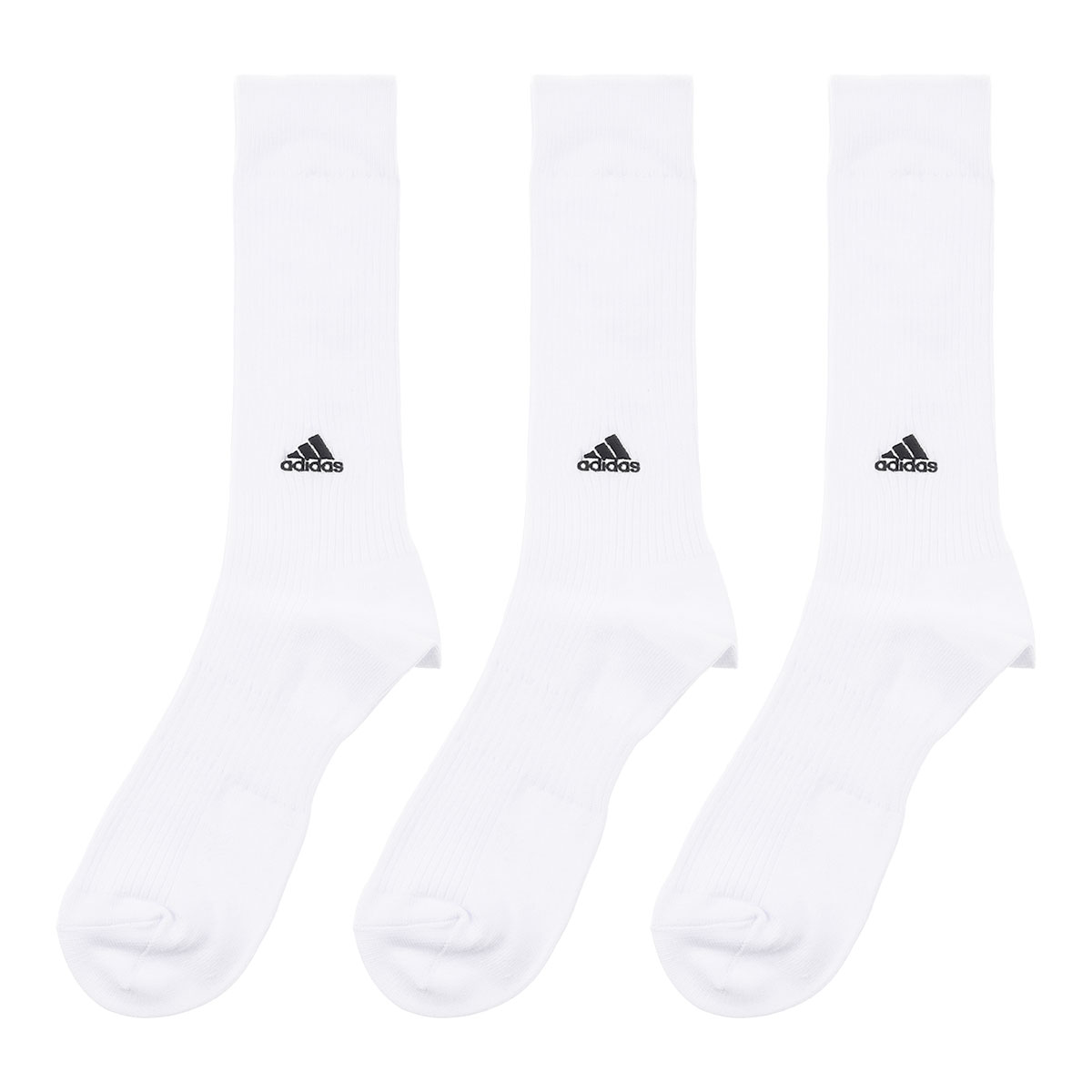 アディダス adidas クルー丈ソックス 3足組 靴下 メンズ 破れにくい 消臭 定番 ベーシック 24-26cm 26-28cm 28-30cm(WH-ホワイト-24-26cm)
