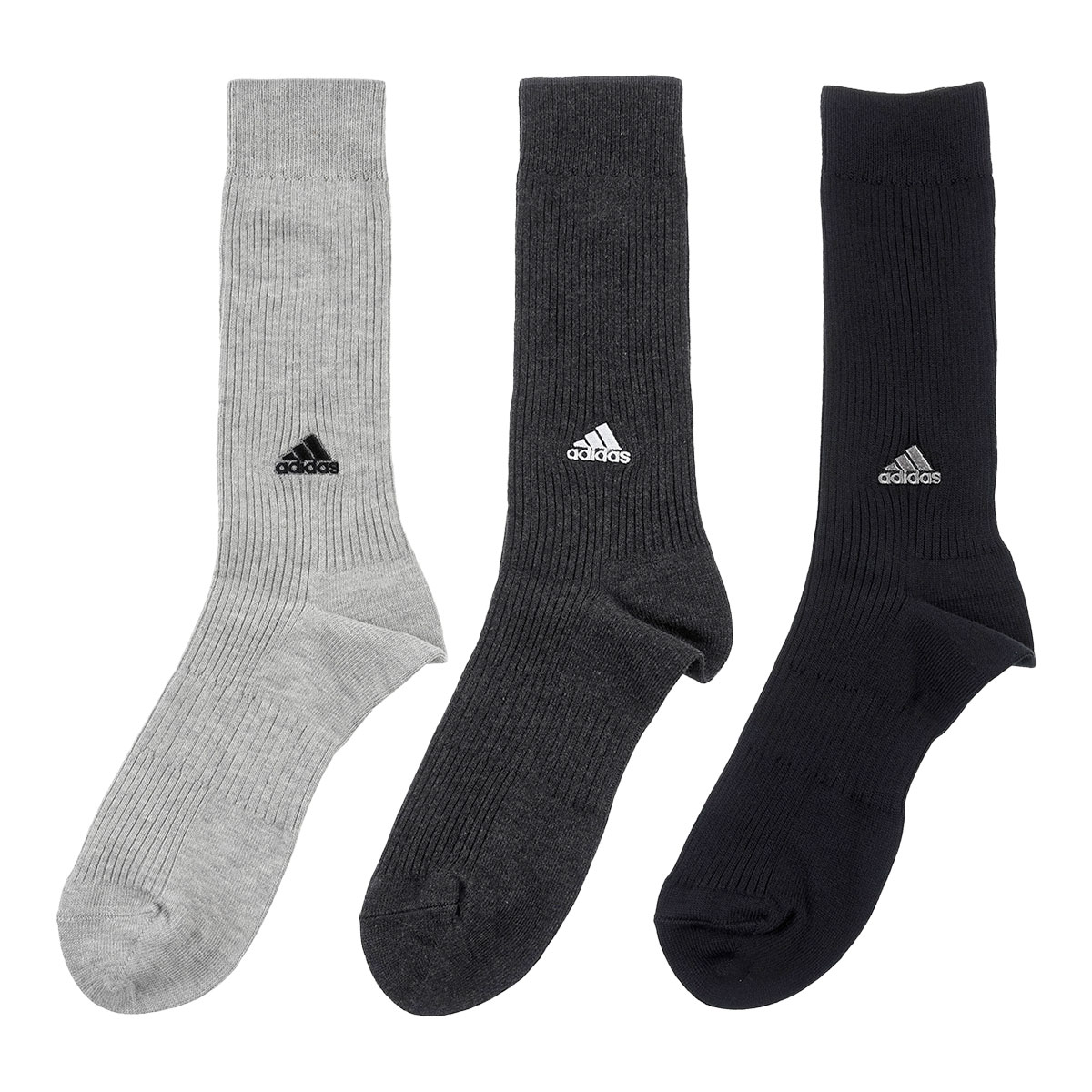 アディダス adidas クルー丈ソックス 3足組 靴下 メンズ 破れにくい 消臭 定番 ベーシック 24-26cm 26-28cm 28-30cm(MIX-ミックス-24-26cm)