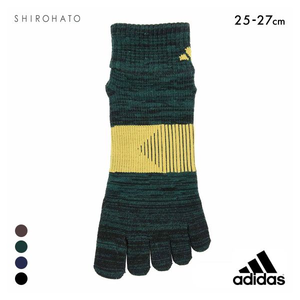 アディダス 足底滑り止め付き ショート丈 5本指ソックス メンズ 靴下 adidas 25-27cm