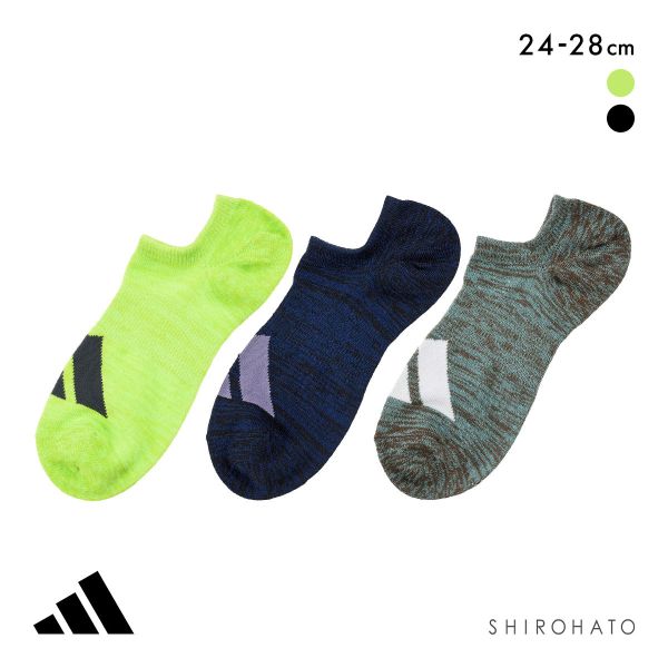 アディダス ゴースト ソックス 3足セット メンズ 靴下 adidas 破れにくい 消臭 24-26cm 26-28cm