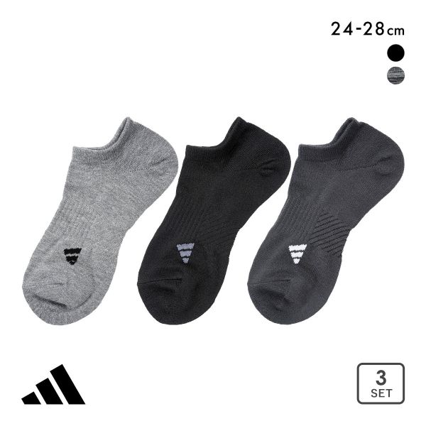 アディダス ストロング スニーカー丈 ソックス 3足セット メンズ 靴下 adidas 耐久性10倍 24-26cm 26-28cm