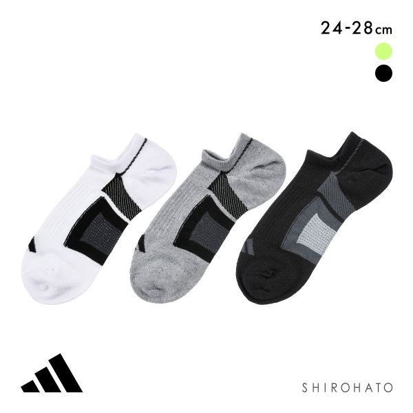 アディダス ドライ ゴースト ソックス 3足セット メンズ 靴下 adidas 吸水速乾 24-26cm 26-28cm