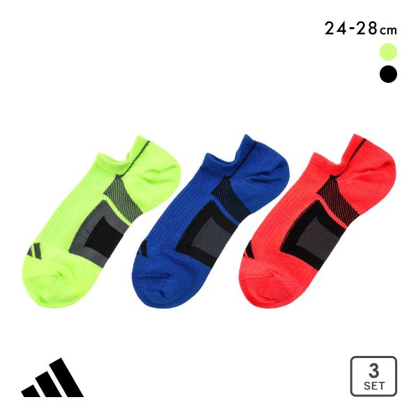 アディダス ドライ ゴースト ソックス 3足セット メンズ 靴下 adidas 吸水速乾 24-26cm 26-28cm