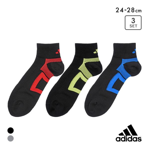 アディダス DRY ショート丈 ソックス 3足セット メンズ 靴下 adidas 吸水速乾 24-26cm 26-28cm