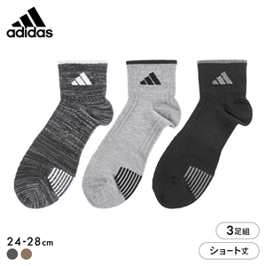 アディダス スーパーメッシュ ショート丈 ソックス 3足セット メンズ 靴下 adidas 24-26cm 26-28cm