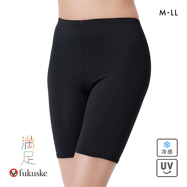 福助 fukuske DAILY満足 さらさら冷感 3分丈レギンス レディース インナー 接触冷感 オーバーパンツ