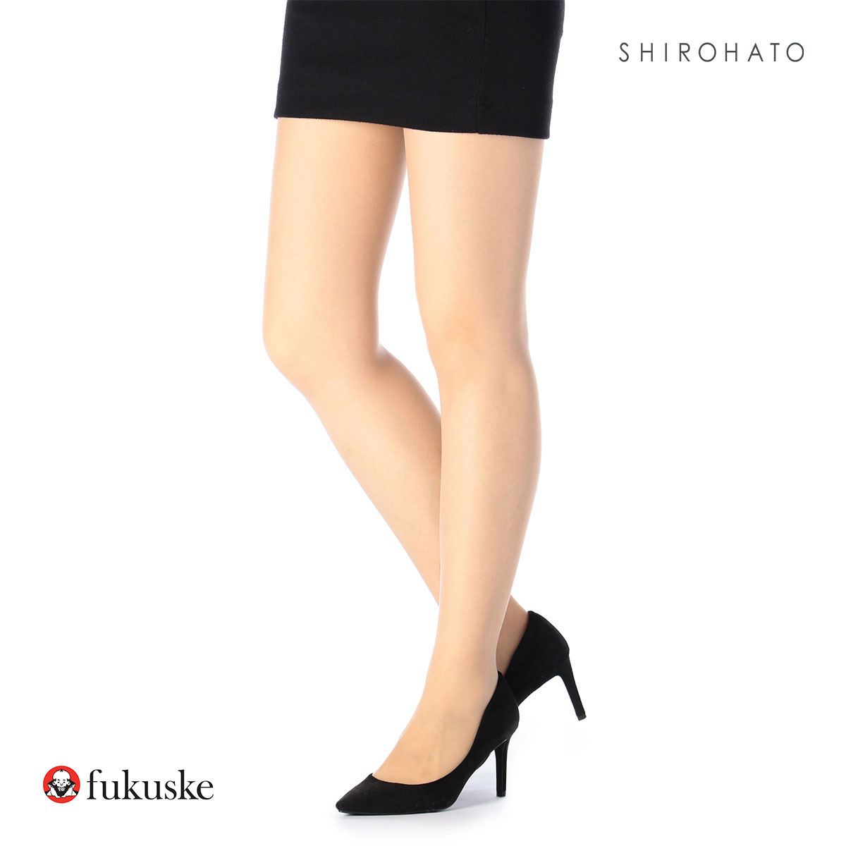 福助 fukuske おなかゆったり気分 ウエストゴムなし プレーン ストッキング 大きいサイズ レディース RELAXFIT パンスト JM-L(CN-クリアヌード-JM-L)