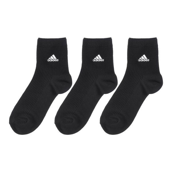 アディダス adidas キッズ ジュニア クォーター丈 ソックス 3足組 ワンポイントロゴ スクールカラー 定番 21-23cm 23-25cm