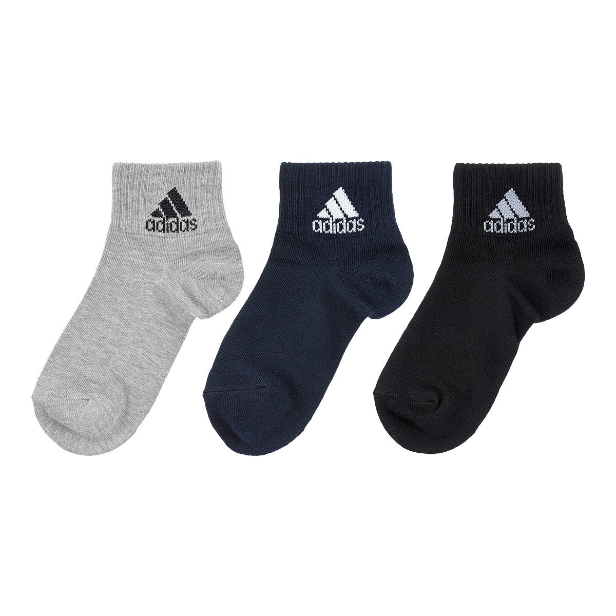 アディダス adidas キッズ ジュニア ショート丈 ソックス 3足組 ワンポイントロゴ スクールカラー 定番 19-21cm 21-23cm 23-25cm(MIX-ミックス-19-21cm)