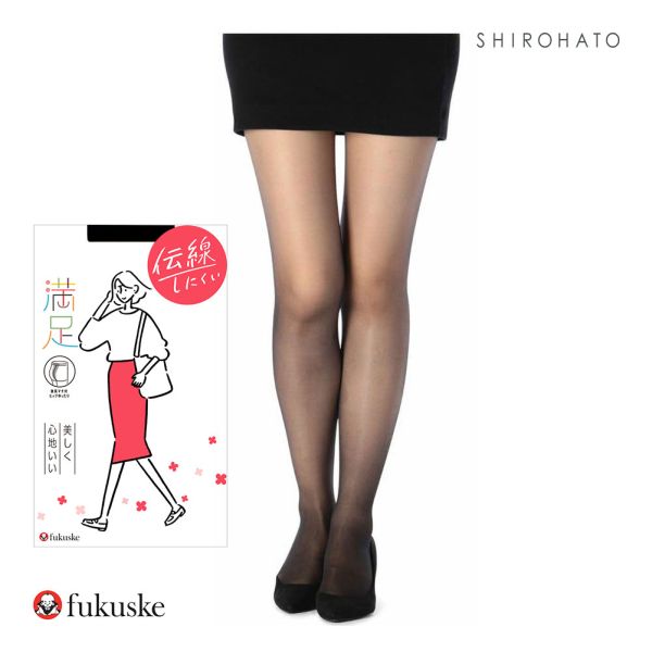 福助 fukuske 満足 伝線しにくいノンラン設計 パンティストッキング レディース ヒップゆったりサイズ パンスト JM-L
