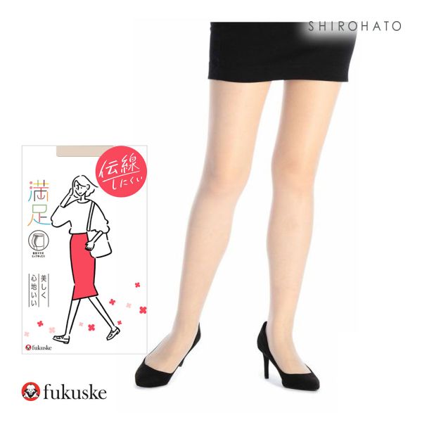 福助 fukuske 満足 伝線しにくいノンラン設計 パンティストッキング レディース ヒップゆったりサイズ パンスト JM-L