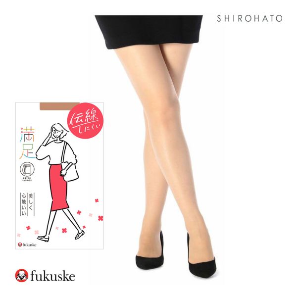 福助 fukuske 満足 伝線しにくいノンラン設計 パンティストッキング レディース ヒップゆったりサイズ パンスト JM-L