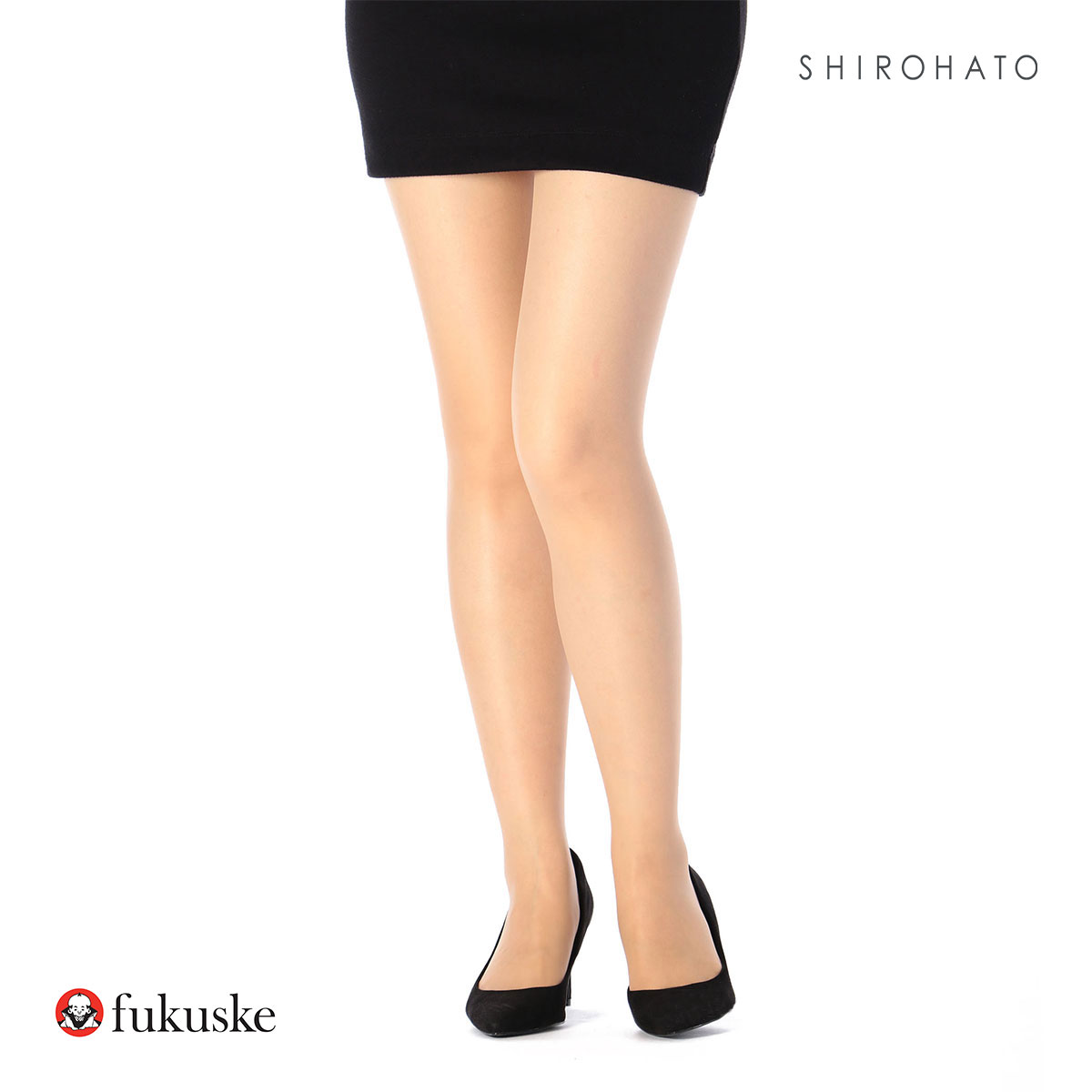 福助 Fukuske 満足 ストッキング パンスト 着圧 日本製 ノンラン(NB-ヌーディベージュ-S-M)