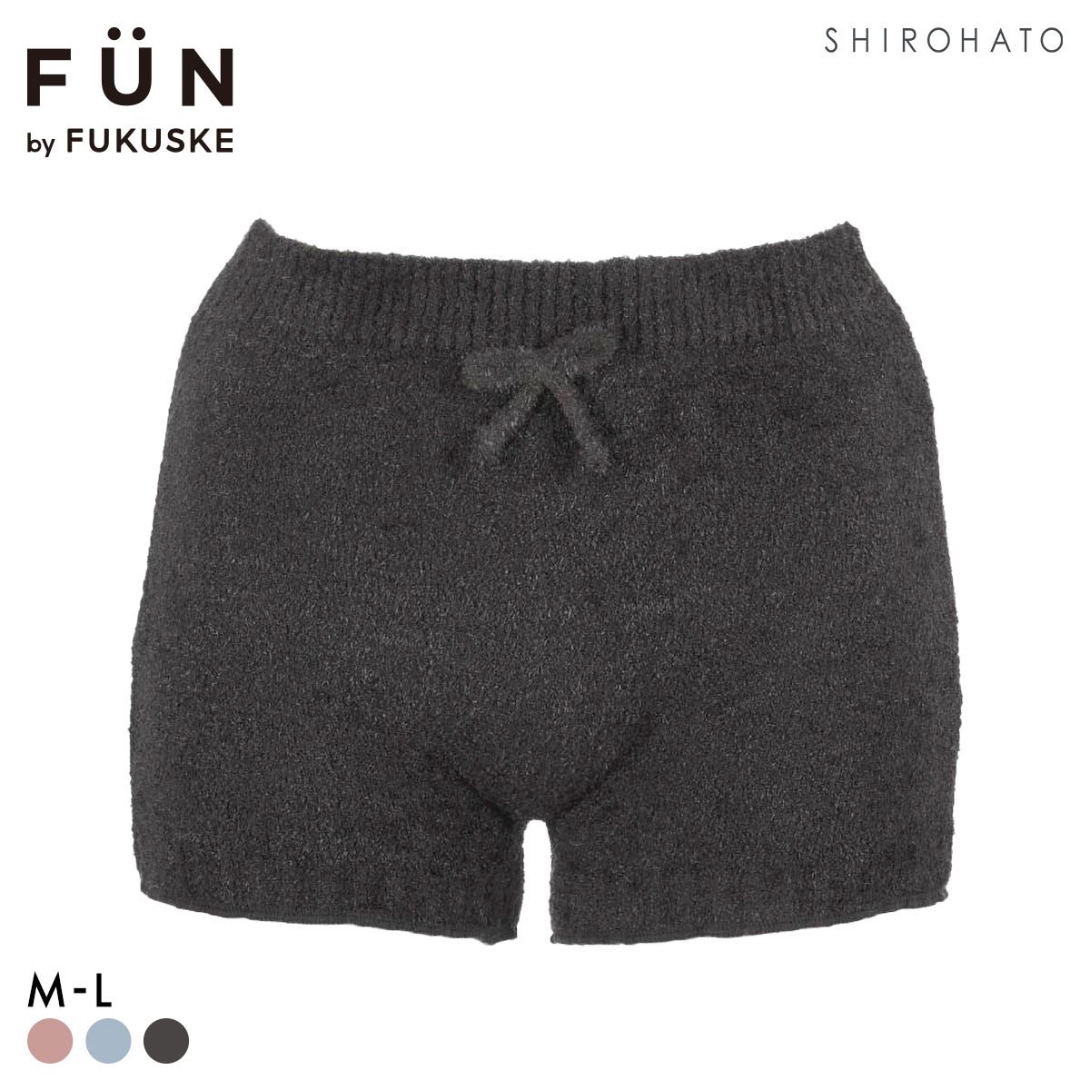 福助 FUN by FUKUSKE シャギー 1分丈パンツ レディース ルームウェア ボトムス(CGY-チャコールグレー-M-L)