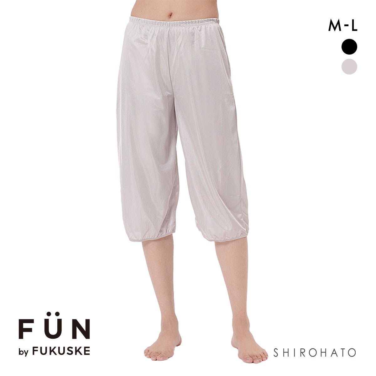福助 fukuske FUN by FUKUSKE 着こなしキレイ 足口ゴム入り ペチパンツ 70cm丈 レディース インナー(GG-グレージュ-M)