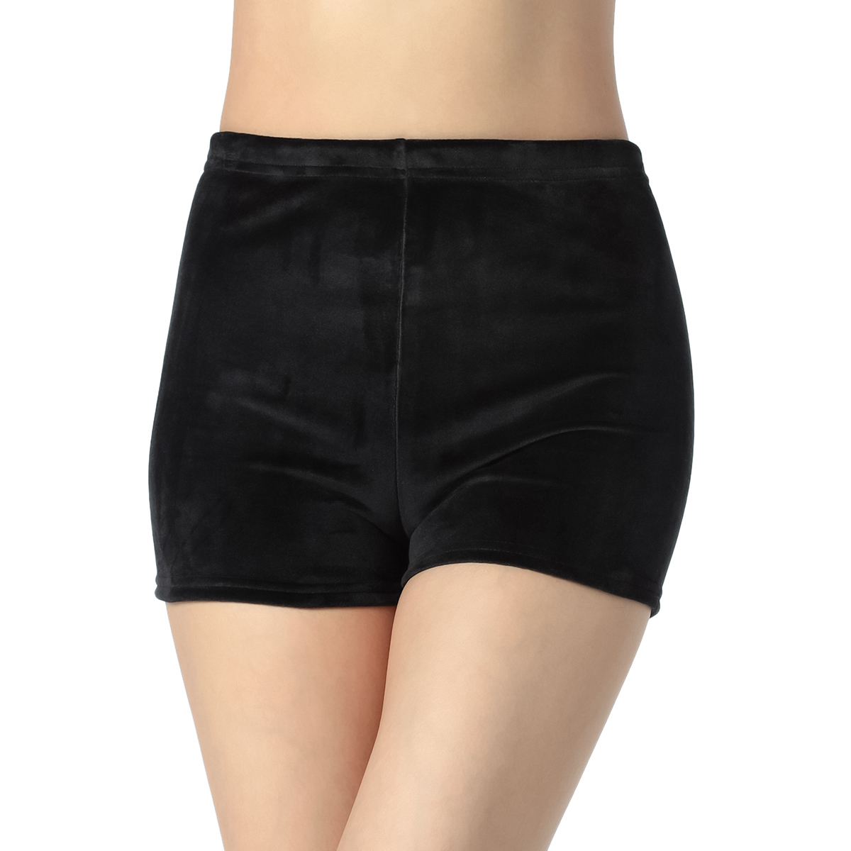 福助 Fukuske ベロア 一分丈 ボトム(BK-ブラック-M)