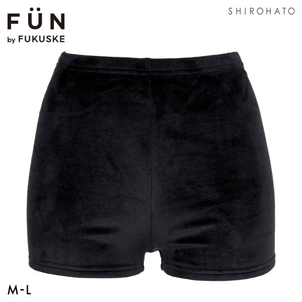 福助 FUN by FUKUSKE ベロア 1分丈ボトム レディース ルームウェア