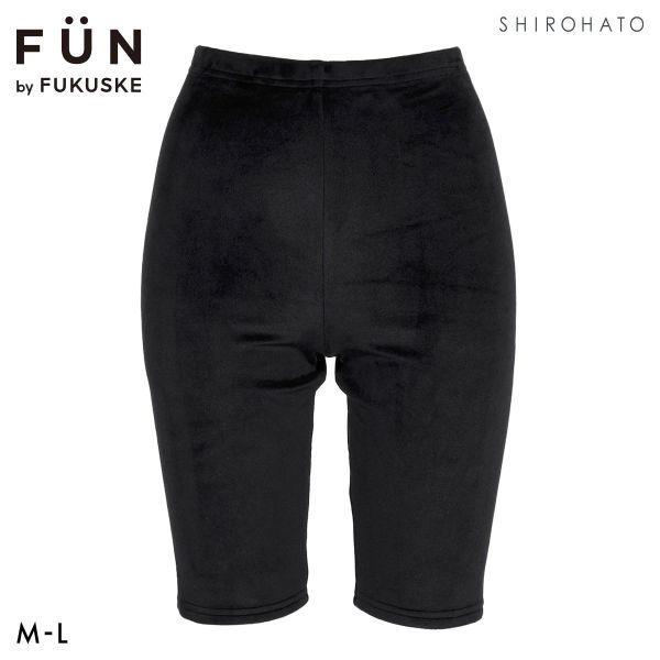 福助 FUN by FUKUSKE ベロア 5分丈ボトム レディース ルームウェア