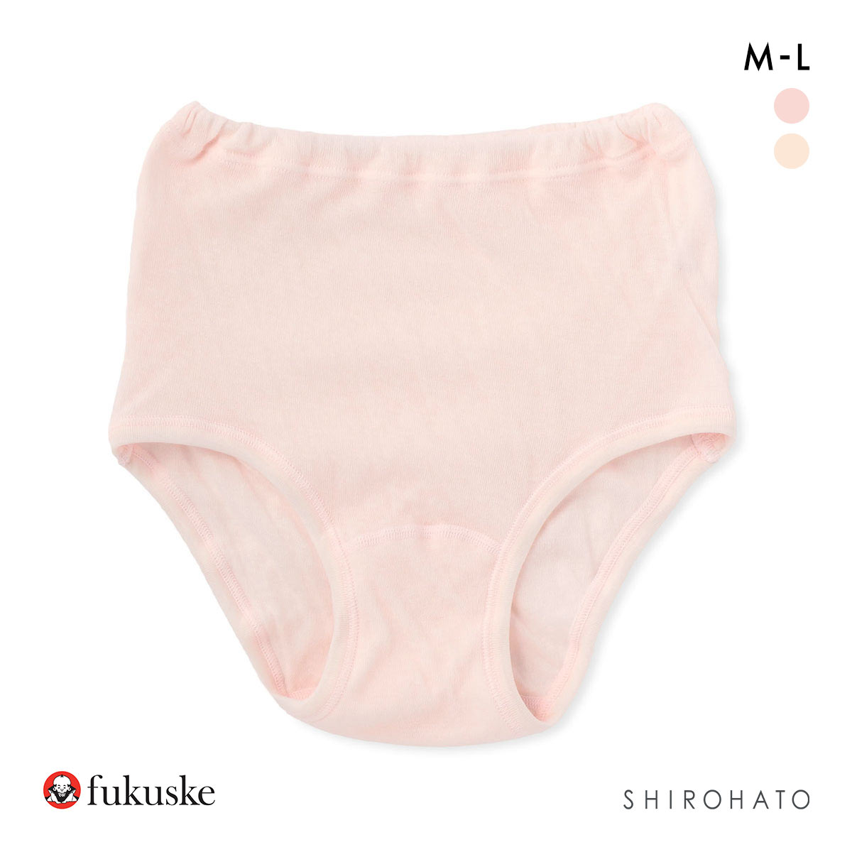福助 Fukuske ソフトショーツ 深め ハイウエスト 綿100％ ガーゼ ショーツ 単品(PI-ピンク-M)