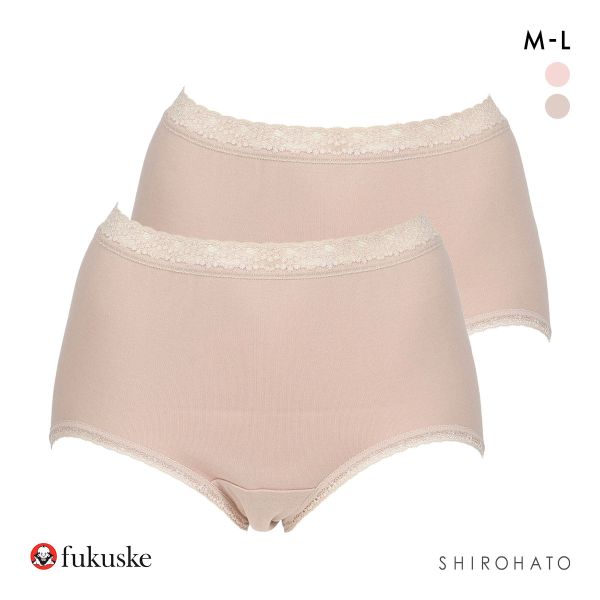 福助 ダブル保湿 スーピマコットン スタンダードショーツ 2枚セット 深め レディース fukuske