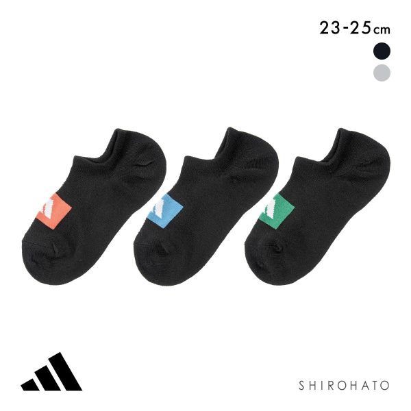 アディダス 甲メッシュ スニーカーインソックス 3足セット レディース 靴下 adidas 消臭 破れにくい 23-25cm