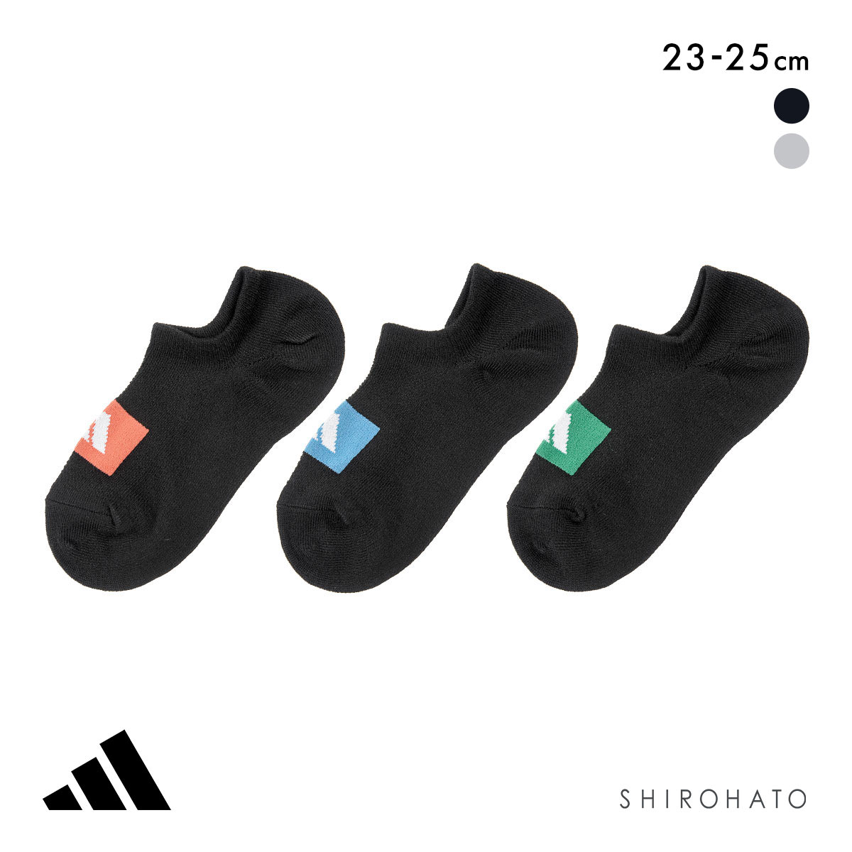 アディダス 甲メッシュ スニーカーインソックス 3足セット レディース 靴下 adidas 消臭 破れにくい 23-25cm(Set1-23-25cm)