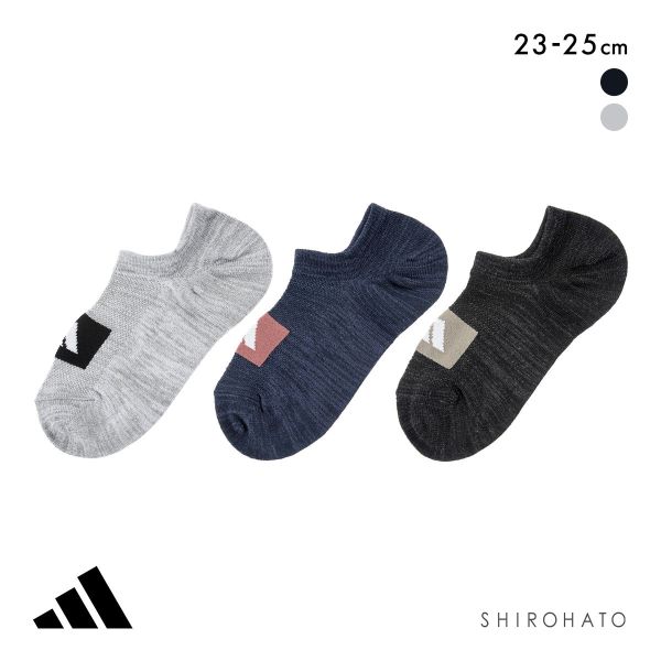 アディダス 甲メッシュ スニーカーインソックス 3足セット レディース 靴下 adidas 消臭 破れにくい 23-25cm
