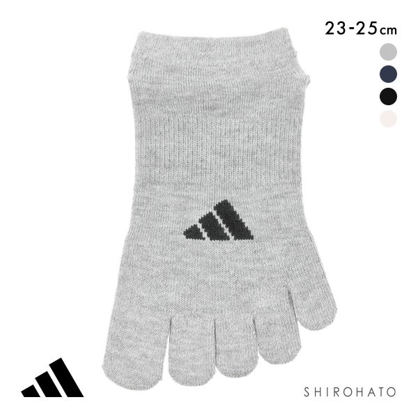 アディダス 足底滑り止め付き 5本指 スニーカー丈 ソックス レディース adidas 23-25cm