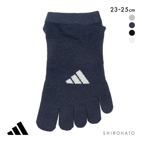 アディダス 足底滑り止め付き 5本指 スニーカー丈 ソックス レディース adidas 23-25cm