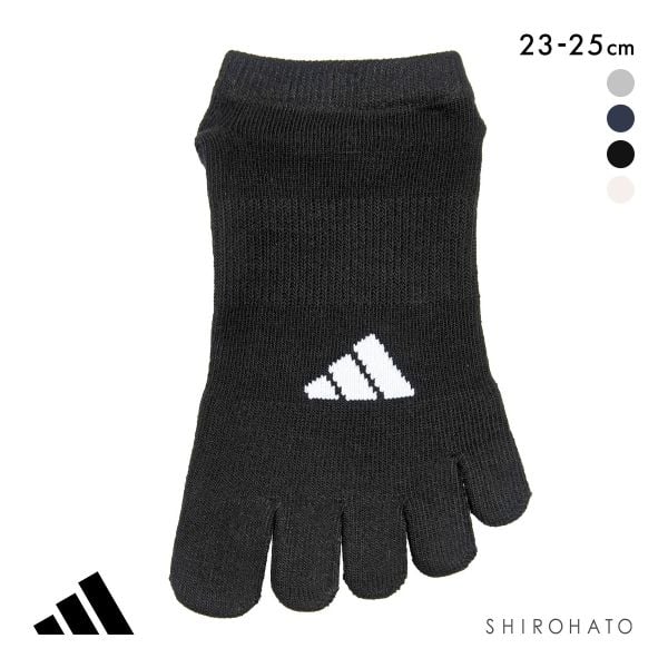 アディダス 足底滑り止め付き 5本指 スニーカー丈 ソックス レディース adidas 23-25cm