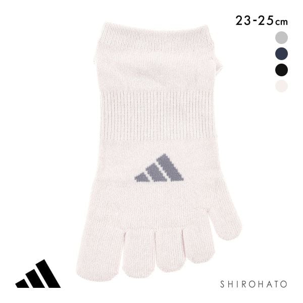 アディダス 足底滑り止め付き 5本指 スニーカー丈 ソックス レディース adidas 23-25cm